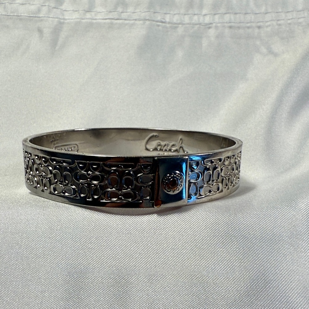 Coach Silver Bracelet with Logo Design